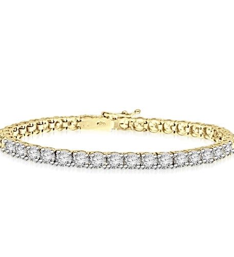 0.25 cts 7 Inch tennis bracelet in Yellow Gold