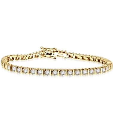 Bar design & 50 Diamond bracelet in Solid Yellow Gold