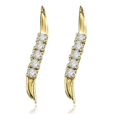 Slim & melee earring in 14K Solid Gold