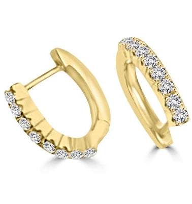 Round stones clip earrings in gold
