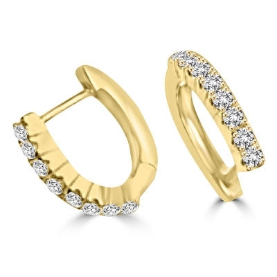 Round stones clip earrings in gold