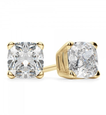 1 carat Diamond Essence cushion cut in 14k yellow gold
