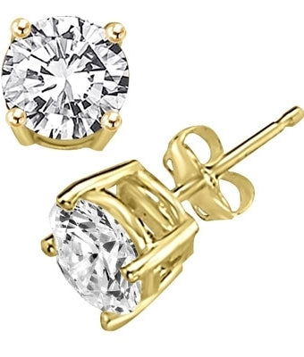 1 carat stud earrings in solid gold