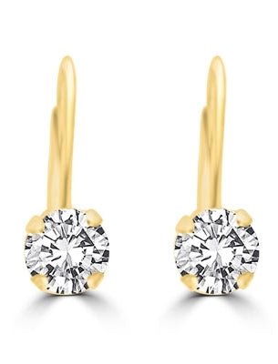 0.5ct round brilliant stone earrings in Solid Gold