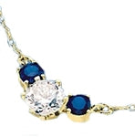 Diamond Essence and sapphire Essence together make a special gift. 1.75 cts.t.w. 14K Solid Gold.