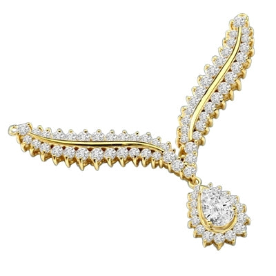 4.5 ct. White Essence stones necklace in 14K Solid Yellow Gold