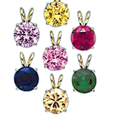 2ct different color stone pendants Solid gold