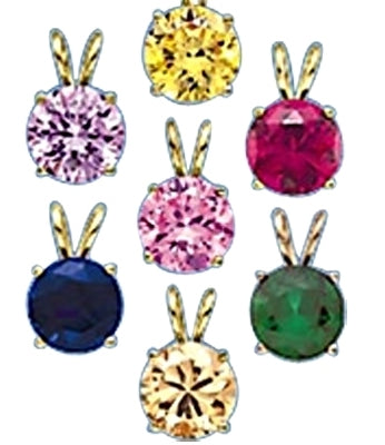 2ct different color stone pendants Solid gold