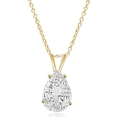 Pear-cut Diamond pendant in 14K Solid Gold