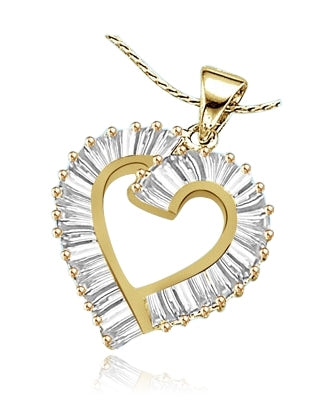 light-catching open-heart pendant in Yellow gold
