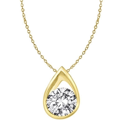 solid gold pendant with rain drop shape