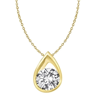 solid gold pendant with rain drop shape