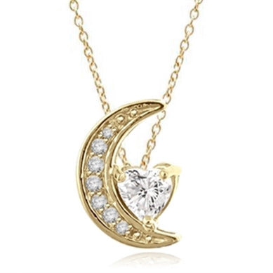 Moon is yours-set in a perfect harmony this pendant with 1 carat heart essence and round brilliant masterpieces in 14K Solid Gold. 1.20 cts.t.w.