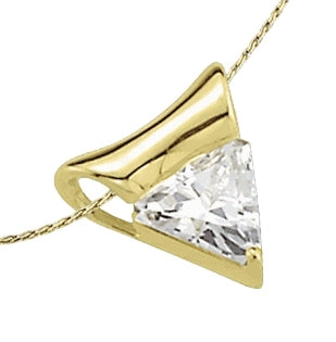 1ct triangle-cut Diamond pendant in Solid Gold