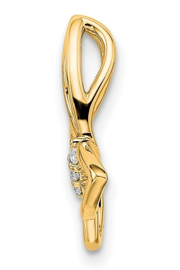 14K gold butterfly pendant with round diamonds