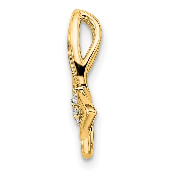 14K gold butterfly pendant with round diamonds