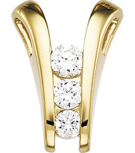 Graduated Round stones in slide gold pendant