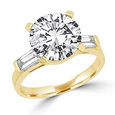 ring with 3.5 carat stone in center and baguettes on each sides