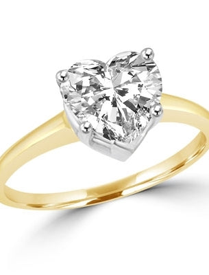 ring with classic heart shape stone