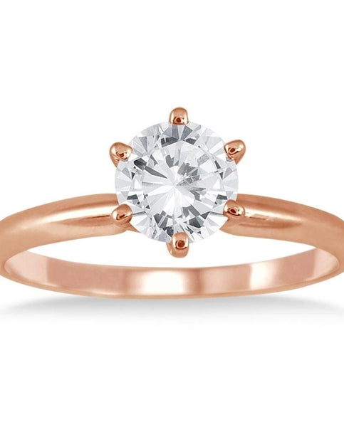 Solitaire rose gold ring with 3 carat stone