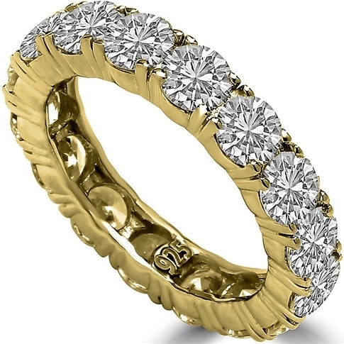 Diamond Essence Eternity Ring, With 4 Cts.T.W. Round Brilliant Stones In 14K Solid Yellow Gold.