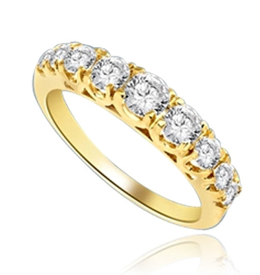 Designer Band with Beautifully set Graduating Round Diamond Essence. 1.10 Cts T.W. set in 14K Solid Yellow Gold.