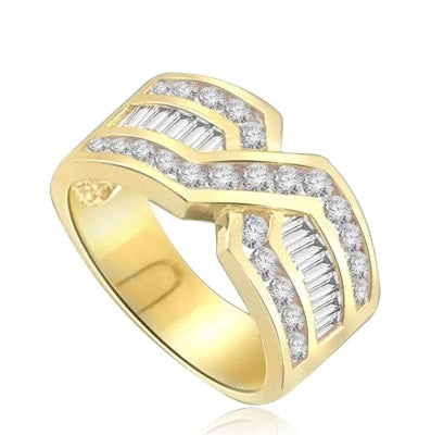 Tenderly- Emerald 14K Solid Gold ìXî ring 2.5 cts.t.w