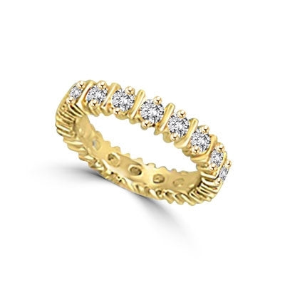 Ring - eternity band with alternate bar and round stone
