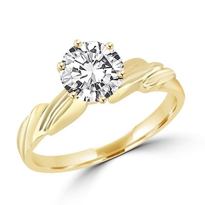 Ring 1 ct round stone set with 6 prongs