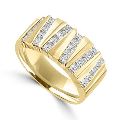 Gold band with 1.25 ct round stone set in between