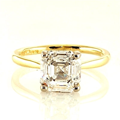 14k yellow gold ring with asscher cut stone