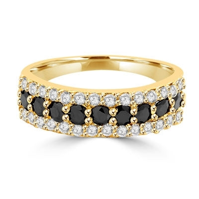 Ring 9 onyx diamond round stone & white stones