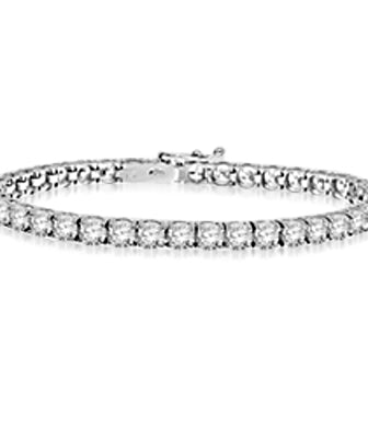 Silver-Tennis Round brilliant stone bracelet