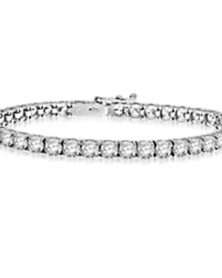Silver-Tennis Round brilliant stone bracelet