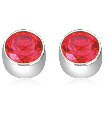 Diamond Essence 0.5 carat each, ruby stone set in 14K Gold Vermeil tubular bezel setting. 1.0 ct.t.w. Choice of 2 and 4 ct.t.w. available.