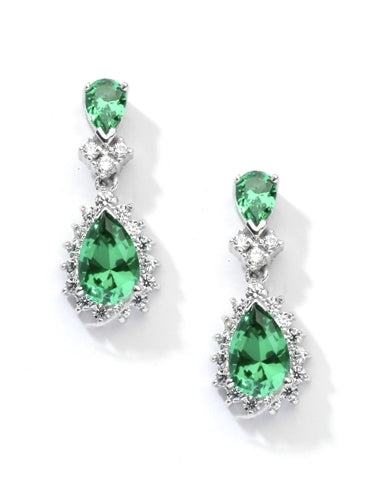 7ct emerald essence earrings in silver