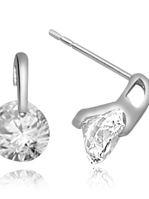 Diamond Studs earing in Platinum Plated Sterling Silver