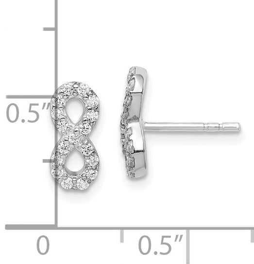 Infinity Symbol Diamond sterling silver earring