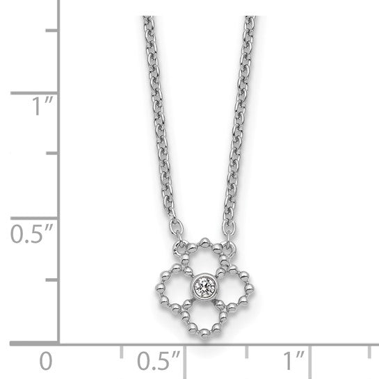 Beaded Quatrefoil Sterling Silver Necklace