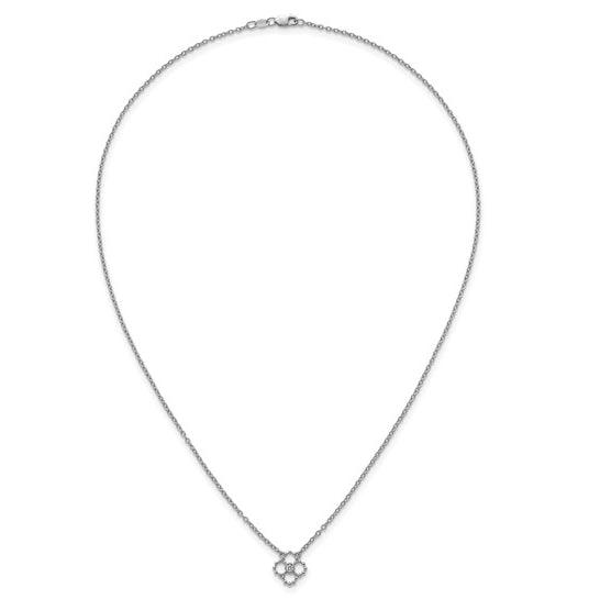 Beaded Quatrefoil Sterling Silver Necklace