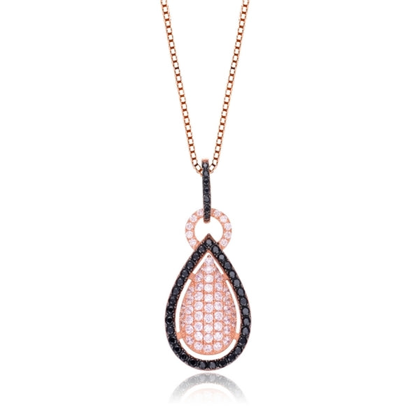 Diamond Essence Designer Pendant with Round Brilliant and Onyx Melee, 3.50 cts.t.w. - SPC3112B