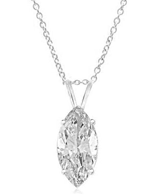 sterling silver marquise cut pendant