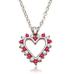 Ruby Essence Heart Pendant - 0.5 Cts. T.W. set in Platinum Plated Sterling Silver.