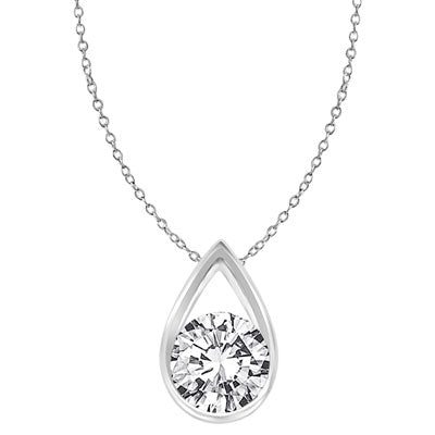 Silver pendant with rain drop shape