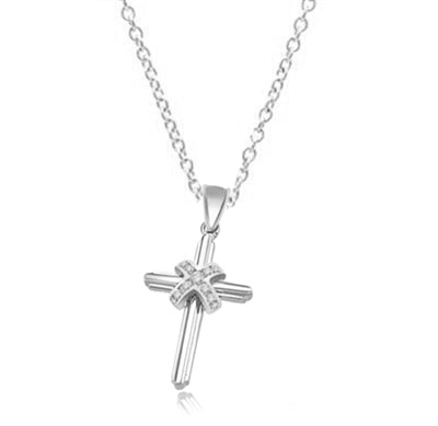 Pendant-0.25 ct center cross of round diamond