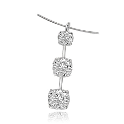 Pendant bar holding 3 graduated round stone