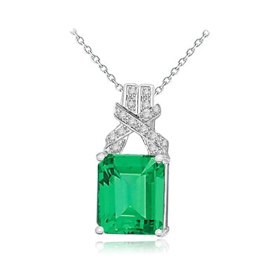 Glorious 7-carat emerald-cut emerald pendant