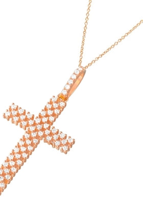Rose gold plate silver cross pendant