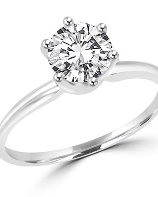 Platinum plated Solitaire sterling silver ring with 3 ct stone