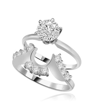Sivler ring wrap with round accents